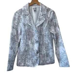 Chico's Gray Floral Blazer
